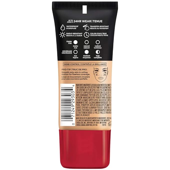 L'Oreal Paris Cosmetics Makeup Infallible Pro-Matte Liquid Longwear Foundation, Golden Beige, 1 fl oz-VivaGrace Women