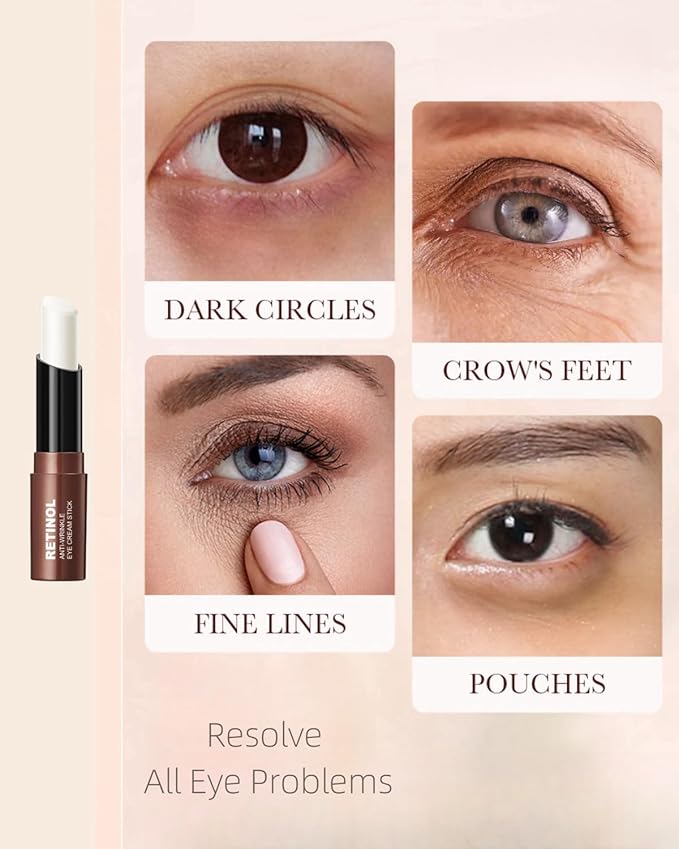 Retinol Eye Stick Under Eye Cream Anti Aging Eye Balm Reduces Fine Lines and Dark Circles-VivaGrace Women