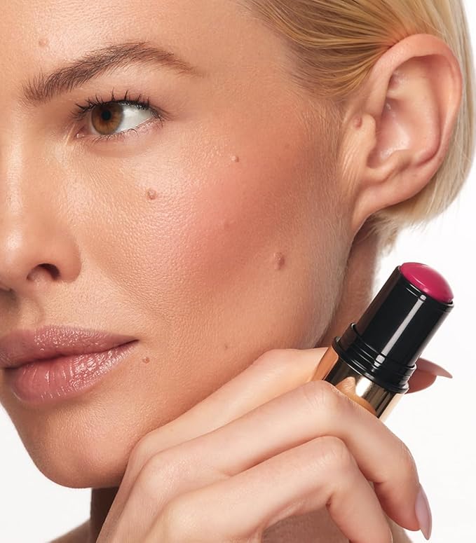 MAKE Beauty Heat Stroke Cream Blush Stick for Cheeks with Natural Hydrating Dewy Finish. Creamy Gel Blush Balm - Shade Stimulated, Hot Pink Cheek Tint-VivaGrace Women