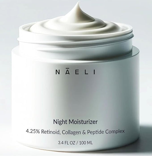 Retinoid Cream - 4.25% Retinol Night Moisturizer for Face & Neck with Collagen, Peptides & Hyaluronic Acid - Anti Aging Wrinkle Cream, Improves Skin Tone & Texture, 3.4 oz-VivaGrace Women