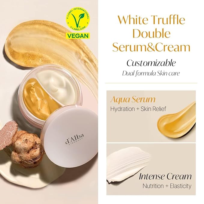 d'Alba Italian White Truffle Vegan Gift for HER, First Aromatic Spray Serum & Double Serum & Cream, Facial Skincare Gift Set-VivaGrace Women