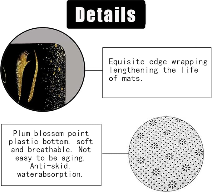 4PCS Unicorn Eyelash Shower Curtain Set, Luxury Gold Glitter Eyebrow Makeup Confetti Hello Gorgeous Glam Modern Fashion Black Women Bathroom Decor, Non-slip Bath Mat Toilet Rug, Gold Eyelash-VivaGrace Women