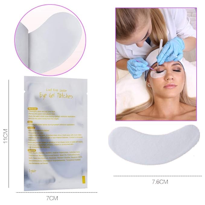 55 Pairs Set, Under Eye Hydrogel Pads, Professional Lint Free Eye Mask Eyelash Extension Gel Patches Kit for Adhesive Lash Beauty Tool (Golden)-VivaGrace Women