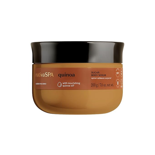 Nativa SPA by O Boticário Quinoa Sugar Body Scrub, Gentle Exfoliation & Skin Firmness Foot & Body Scrub, 7 Ounce-VivaGrace Women