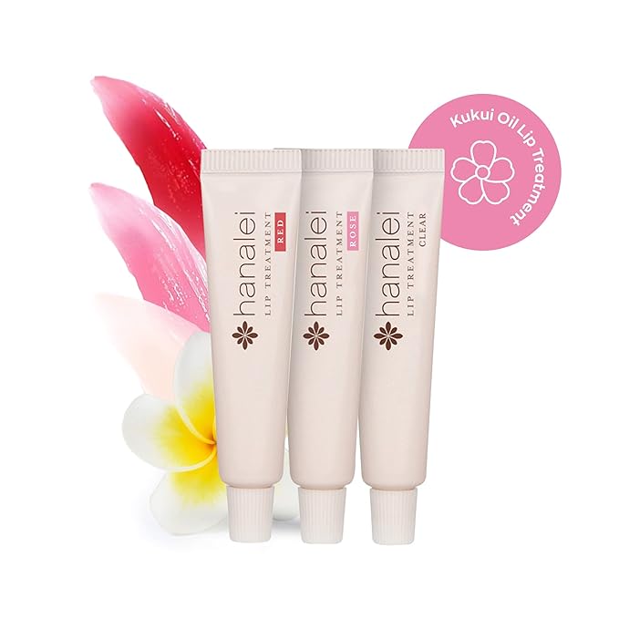 Hanalei Hydrating Lip Treatment Balm – Cruelty-Free, Paraben-Free Moisturizer for Severely Dry, Chapped Lips – Kukui Oil, Shea Butter & Grapeseed Oil –Multi Colored Tint, Travel-Size 3-Pack (5ml X 3)-VivaGrace Women