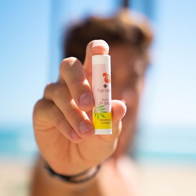 Hanalei Lip Balm and Moisturizer - Natural Kukui Oil and Beeswax Lip Moisturizer to Hydrate and Replenish Dry, Chapped Lips - Made in USA - Tropical Citrus-VivaGrace Women