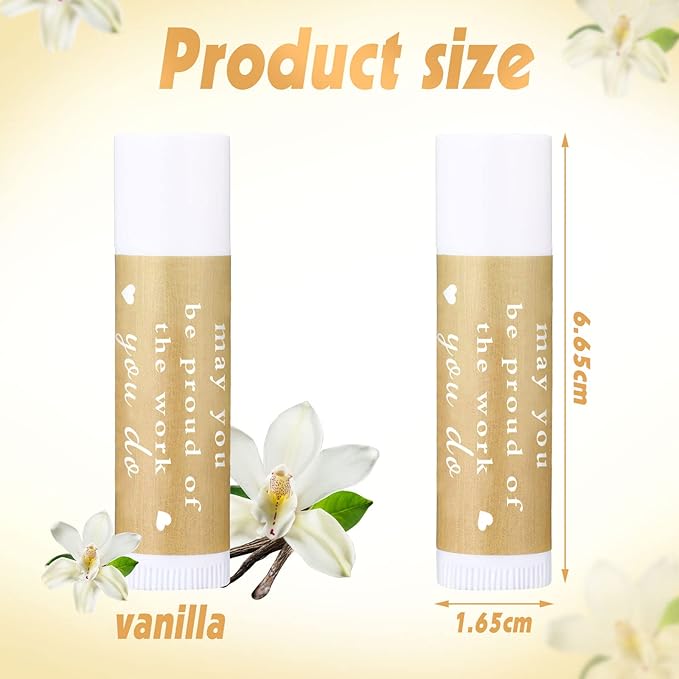 Demissle Thank You Gifts for Coworker Lip Balm Bulk Set Inspirational Appreciation Gifts Leaving Farewell Gifts Vanilla Ingredients Lips Care Products for Friends Teacher Worker Employee (24 Pcs)-VivaGrace Women
