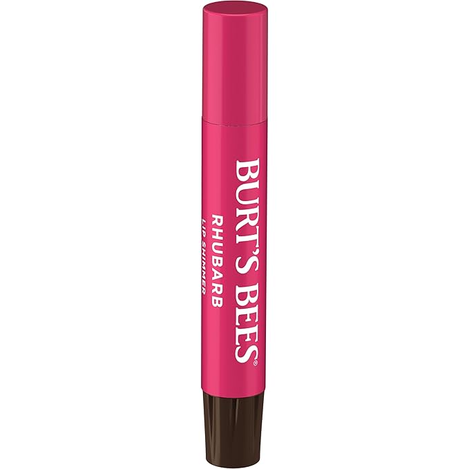 Burt's Bees Shimmer Lip Tint Set, Tinted Lip Balm Stick, Moisturizing for All Day Hydration with Natural Origin Glowy Pigmented Finish & Buildable Color, Rhubarb (4-Pack)-VivaGrace Women