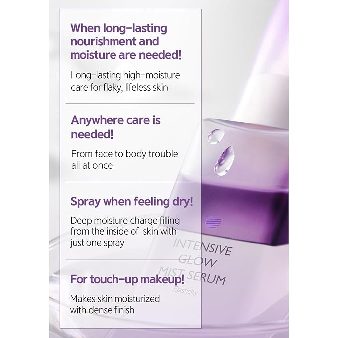 LALACHUU Glow Mist Serum – Hydrating & Soothing Face Mist Artemisia, Centella Asiatica, Evening Primrose, Korean Skin Care, Made in Korea, for Sensitive Skin (Intensive, 3.38 oz)-VivaGrace Women