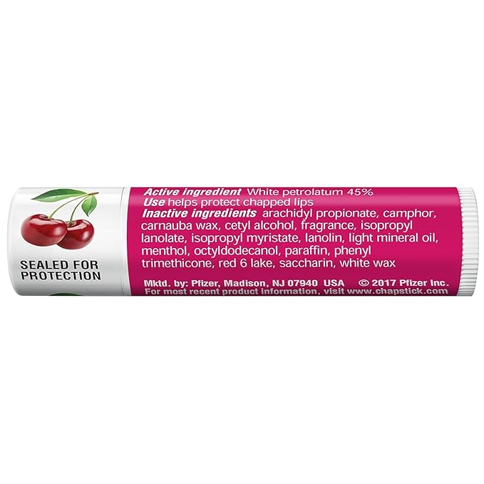 ChapStick Classic (1 Box of 12 Sticks, 12 Total Sticks, Cherry Flavor) Skin Protectant Flavored Lip Balm Tube, 0.15 Ounce Each, 12 Count (Pack of 1)-VivaGrace Women
