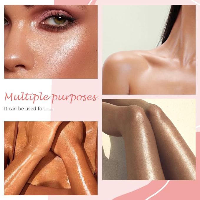 evpct 1Pcs Glitter Highlighter Powder Stick Make up Puff Fairy Stick Peal White Shimmer Glitter Face Body Liquid Highlighter makeup illuminators de maquillaje polvo traslucido maquillaje para mujer 01-VivaGrace Women