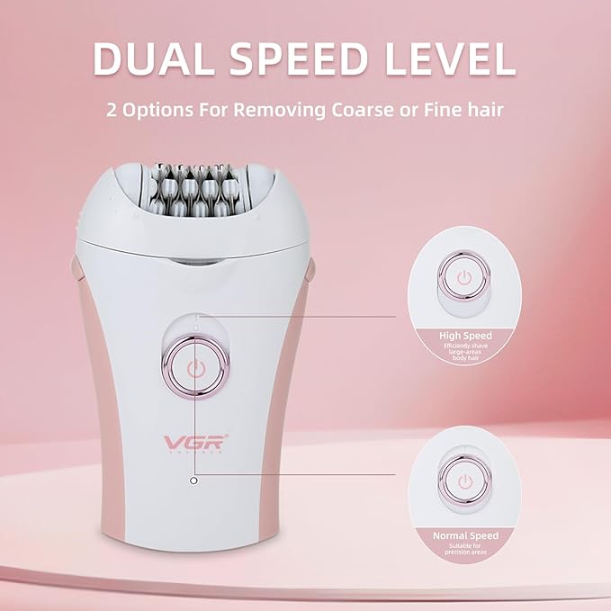 Glabrouse Skin Smooth Glide Epilator for Women,Facial Epilator for Women,Cordless Face Hair Remover with Light,Hair Rmoval for Face Bikini Legs, Body Removal Device-VivaGrace Women