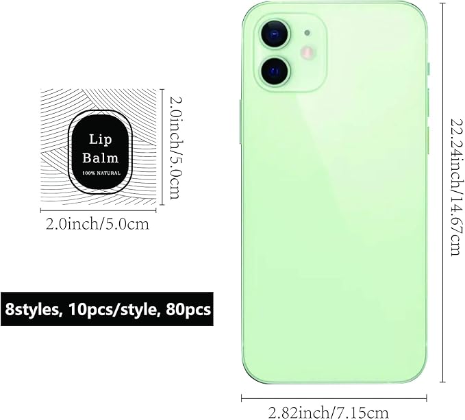 CRASPIRE Lip Balm Labels 80pcs Homemade Lip Balm Labels 2” Clear Lip Balm Labels for Tubes Printable Waterproof Lip Balm Stickers Labels for Lip Balm Handcream Candle Container（Geometry）-VivaGrace Women