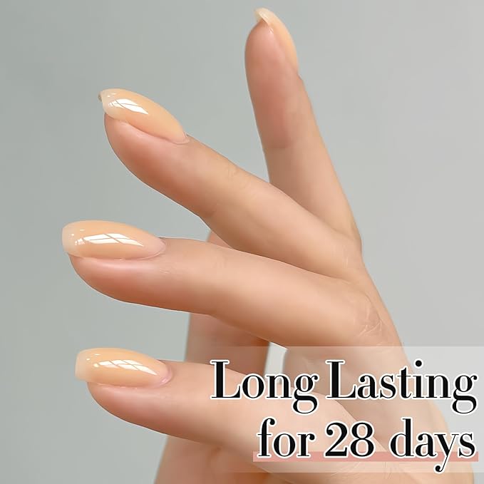Double Rhythm Translucent Gel Polish Sheer Neutral Natural Light Milky Same Color Same Bottle 15ML Jelly UV Nail Polish Nail Art DIY at Home (Light Yellow Pink-A1423)-VivaGrace Women