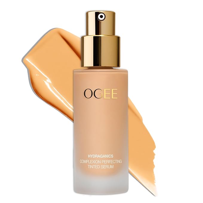 Ogee Complexion Perfecting Liquid Foundation - Lightweight Tinted Moisturizer For Face (Banyan 2.75W - Light Medium, Warm-Peach Undertones) - with Vitamin C & Jojoba Oil - Certified Organic-VivaGrace Women