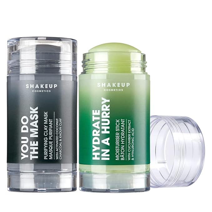 Shakeup - Skin Stix Duo, Mens Skincare Gift Set, Moisturiser Stick + Charcoal Mask Stick, Hydrates and Nourishes Skin, 2 x 35gr-VivaGrace Women