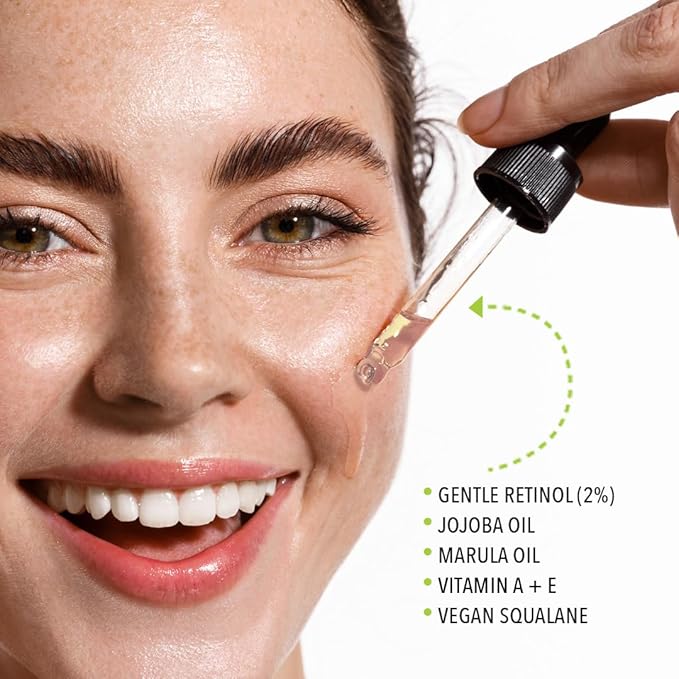Retinol2 Facial Oil Serum with 2% Advanced Gentle Retinol, Vitamin A+E+F – Freshly Made Anti-Aging, Hydrating, and Firming Formula | 30ml-VivaGrace Women