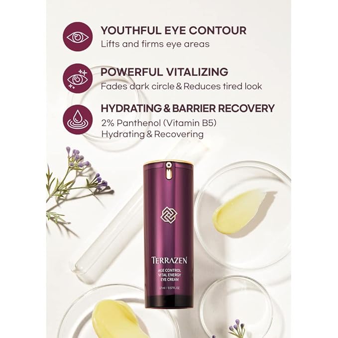 Age Control Vital Energy Eye Cream 0.57 fl. Oz. (17ml), Plant Stem Cell + Real Protein + Hyaluronic Acid + Vitamin infused eye cream, Wrinkle Care Eye cream, K-Beauty-VivaGrace Women