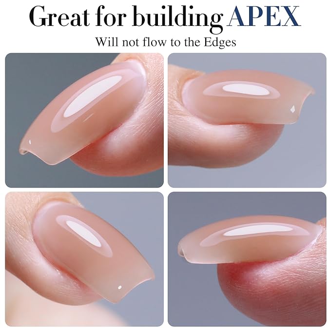 Double Rhythm Clear Gel Nail Polish 15ml Nail Strengthener in a Bottle Nail Extension Hard Gel Soak Off Long Lasting UV Gel (Light Nude 8 in 1-6)-VivaGrace Women