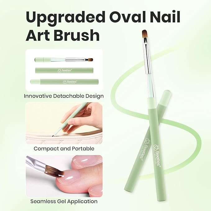 Beetles Nail Art Brushes, Clean Up Brush Gel Polish Nail Art Design Pen Painting Tools Fingernail Brush Nail Cleaning Brush Nail Art Liner Brush and Nail Dotting Pen Salon Diy at Home-VivaGrace Women