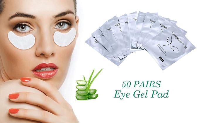 50 Pairs Set, Under Eye Pads, Comfy and Cool Under Eye Patches Gel Pad for Eyelash Extensions Eye Mask Beauty Tool-VivaGrace Women