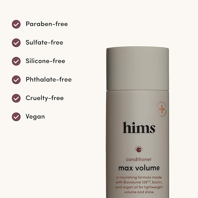 hims Max Volume Conditioner, 2 Pack - Volumizing Conditioner for Men with Biotin - Adds Lightweight Volume, Shine & Bounce - Citrus Spice - 2 x 6.4 fl oz-VivaGrace Women