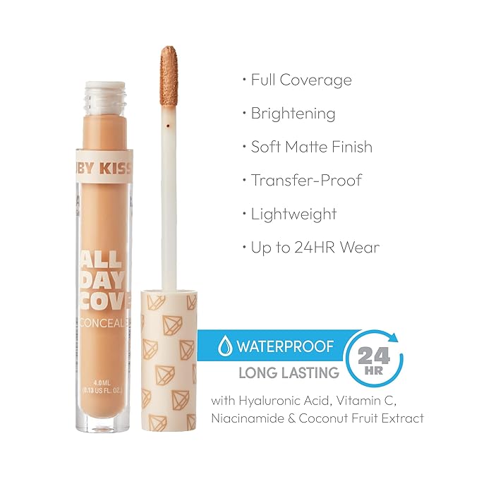 Ruby Kisses All Day Concealer Lightweight Full Coverage Multi-Use Concealer 0.13 Fl Oz (Golden)-VivaGrace Women