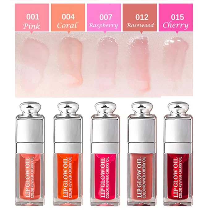 Hydrating Lip Glow Oil, Moisturizing Lip Glow Oil, Nourishing Glossy Transparent Lip Oil, Plumping Lip Oil, Lip Balm, Non-sticky Tinted Toot Lip Balm for Lip Care (RASPBERRY) 0.2 OZ-VivaGrace Women