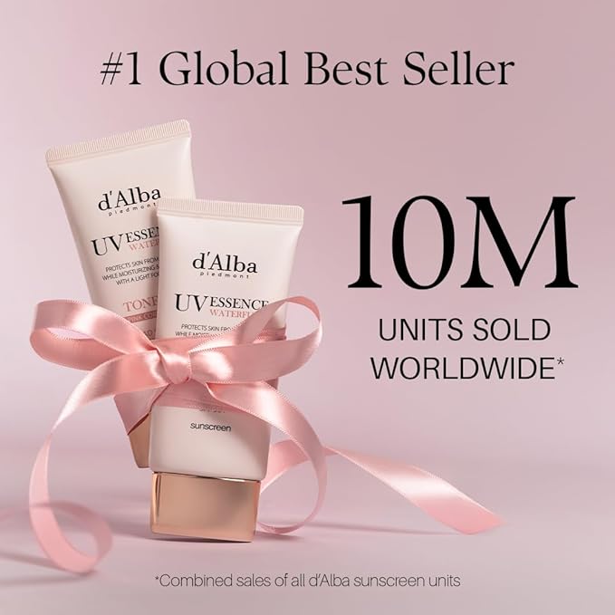 d'alba Piedmont Waterfull Tone-Up Sunscreen Serum BROAD SPECTRUM SPF 50 + Korean Sunscreen for Face, All Skin Tones, Sweat Proof Formula (1.69 fl.oz.)-VivaGrace Women