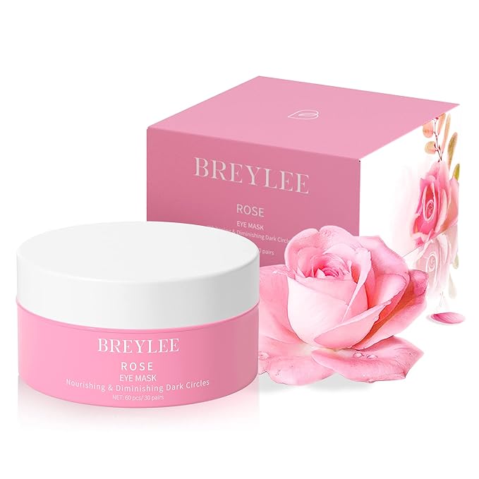 BREYLEE Pink Rose Eye Mask– 60 Pcs - Puffy Eyes and Dark Circles Treatments – Look Younger and Reduce Wrinkles and Fine Lines Undereye, Improve and Firm eye Skin - Pure Natural Material Extraction-VivaGrace Women
