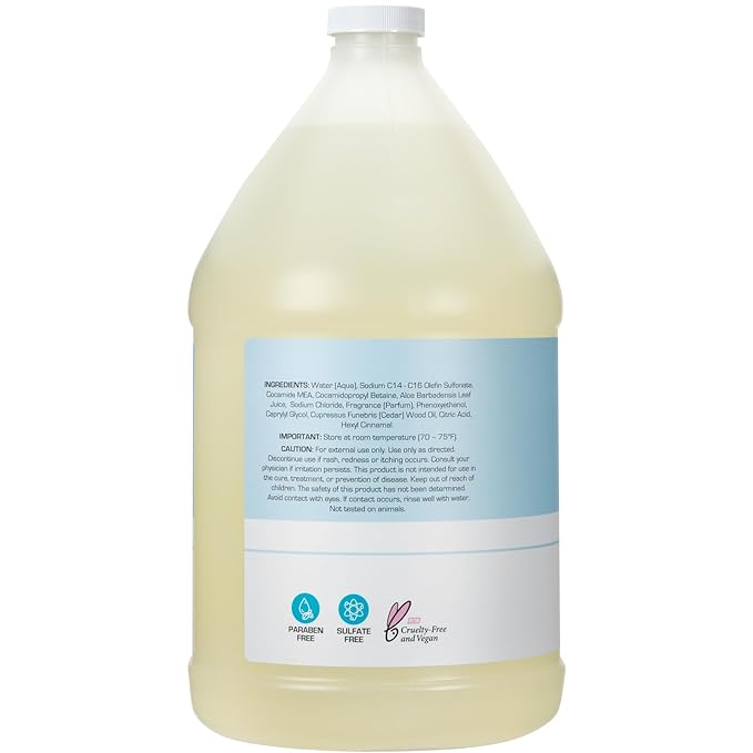 Ginger Lily Farms Club & Fitness Conditioning Liquid Hand Soap Refill, 100% Vegan & Cruelty-Free, Rain Water Scent, 1 Gallon (128 fl oz)