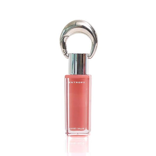 ENTROPY Makeup 2-in-1 Charm Shiny Glowy Lip & Cheek Gloss Tint Keychain, High Pigment Glossy Lip Color & Plumping Gloss, C3 Ruby Charm
