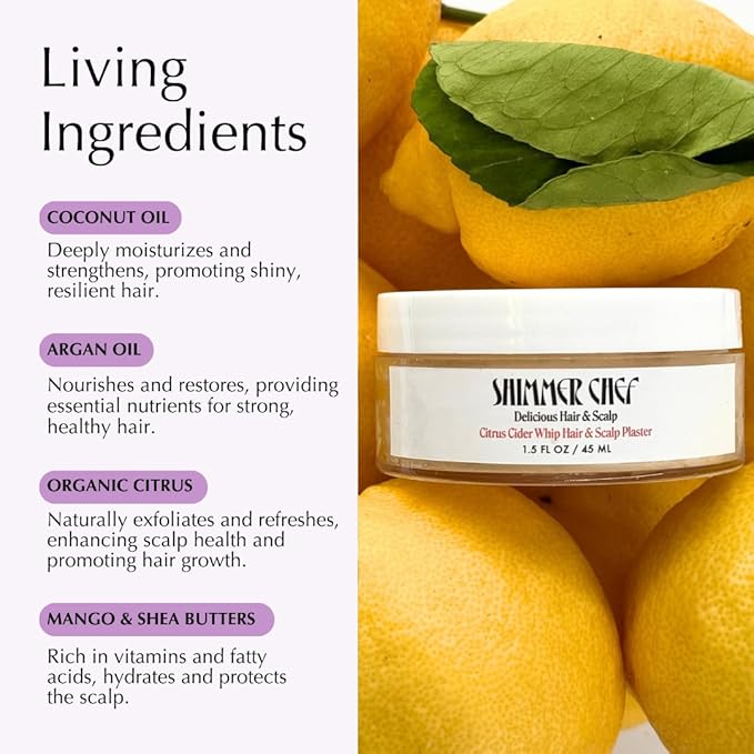 Citrus Cider Whip Hair Plaster | Vitamin C Infusion for Radiant Hair | Fruit Butters, Orange Peel Serum, Argan & Coconut Oils | Transform Damaged Hair Into Silky Mane-VivaGrace Women