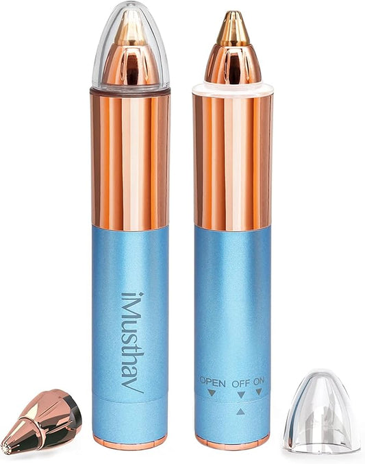 Portable Flawless Eyebrow Hair Remover for Women – Painless, Fast & Precise Flawless Electric Razor & Epilator for Eyebrow, Nose, Ear Hair Removal – 18K Gold-Plated, 360° LED Light-VivaGrace Women