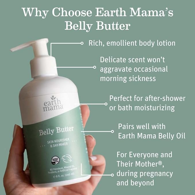 Earth Mama Pregnancy Pampering Gift Set|Organic Body Wash, Belly Butter, Lip Balm Set, Mini Deodorant Pack, Herbal Tea, Belly Oil & Sunscreen, 7 Pcs-VivaGrace Women
