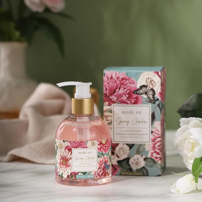 Liquid Hand Soap with Gift Box - Spring Garden - 260ml/ 8.7 fl.oz