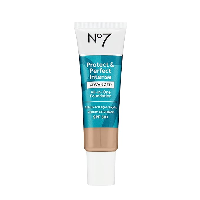 No7 Protect & Perfect Advanced All in One Foundation - Warm Beige - Age Defying Foundation Makeup with SPF 50 for Women - Makeup Base Cream Helps to Reduces Redness & Blurs Visible Pores (30ml)-VivaGrace Women