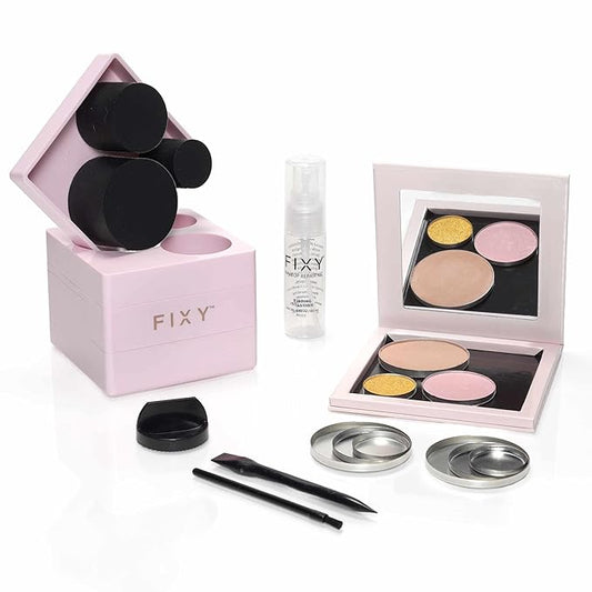 FIXY Makeup Repair Kit - Repressing tool for Eyeshadows, Blush & Highlighter or Depot | Organize Makeup Pans in Makeup Palette with Mirror | Makeup Artist Must Haves-VivaGrace Women