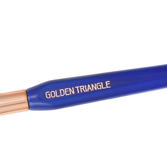 Bdellium Tools Professional Makeup Brush - Golden Triangle 792 Eye Double Dome Blender - With All Vegan and Soft Synthetic Fibers, For Effortless Application and Blending (Blue, 1pc)-VivaGrace Women
