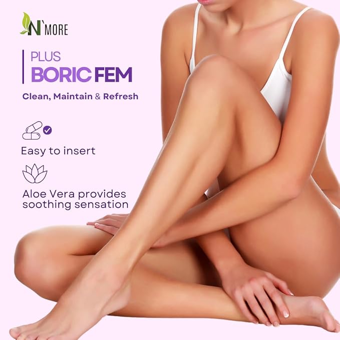 Boric Acid Vaginal Suppositories Plus Aloe Vera & FOS Probiotic Enhancer 800mg/, 30 Count All Natural Made in USA-VivaGrace Women