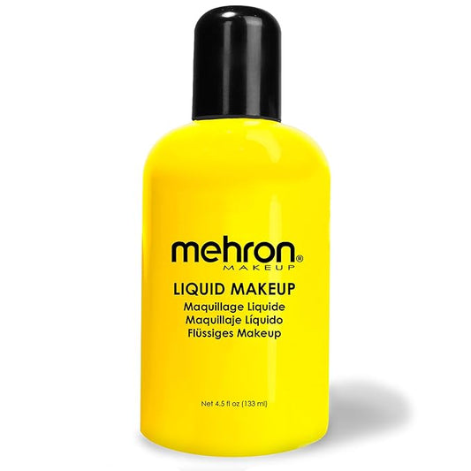 Mehron Makeup Liquid Makeup | Face Paint and Body Paint Perfect for Halloween, Cosplay I Air Brush Compatible 4.5 oz (133 ml) (Yellow)-VivaGrace Women