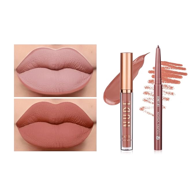 YOUNG VISION Liquid Lipstick & Lip liner Combo Set, Matte Lip Contour Kit - Durable, Waterproof, Kit de Labios Matte for Lasting Definition…-VivaGrace Women