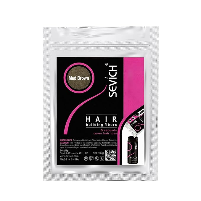 SEVICH Hair Fibers Refill 100g - Compatible with Most Brand Bottles | Hair Building Fibers for Thinning Hair | Instant Thickening Powder for Men & Women | 5-Second Natural Coverage,Medium Brown-VivaGrace Women