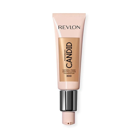 Revlon PhotoReady Candid Natural Finish Foundation with Anti-Pollution, Antioxidant, Anti-Blue Light Ingredients, Fluid 300 Dune, 0.75 Fl Oz-VivaGrace Women