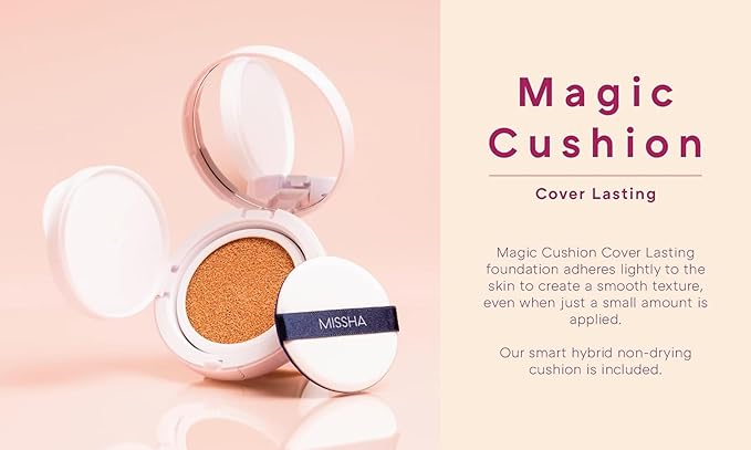 MISSHA Magic Cushion Foundation No.21 (2 Pack) Light Beige for Bright Skin - Flawless Coverage,Dewy Finish,Easy Application for All Skin Types-VivaGrace Women