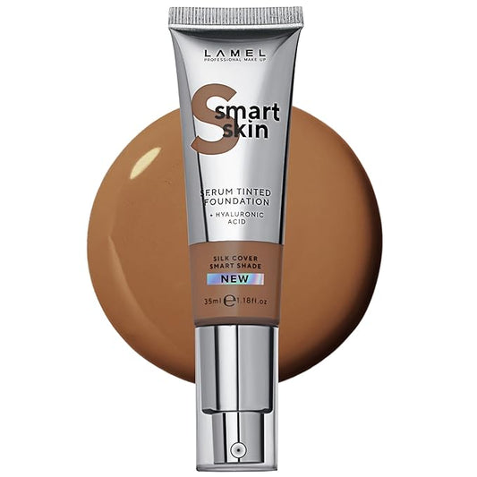 LAMEL Smartskin Serum Tinted Foundation - Hydrating & Nourishing - Hypoallergenic & Skin-Caring - Color Correcting - Anti-Aging Formula with Hyaluronic Acid, 410-1,18 fl.oz-VivaGrace Women