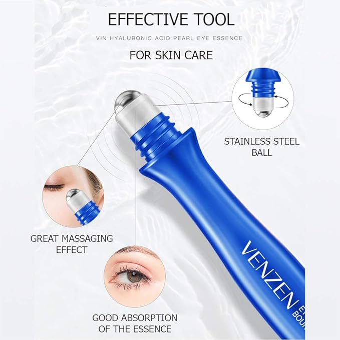 VENZEN Advanced Elastic Delicate Pearl Eye Essence Eyes Blooming Moving Smooth Moisturizing Massaging Tool-VivaGrace Women