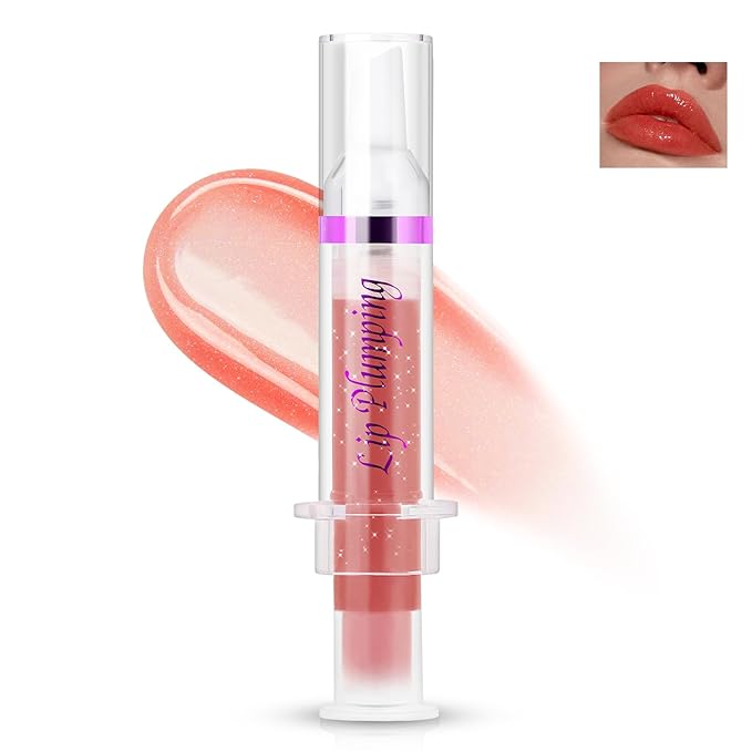 Lip Plumper Booster,Plumping Lip Gloss Spicy Lifter Shimmer Oil Hydrating High-Shine Volumizes Fuller Lip Glass Mirror Glaze Plump and Pout Lip Plumper Nourishing for Women Girls Makeup#2-VivaGrace Women