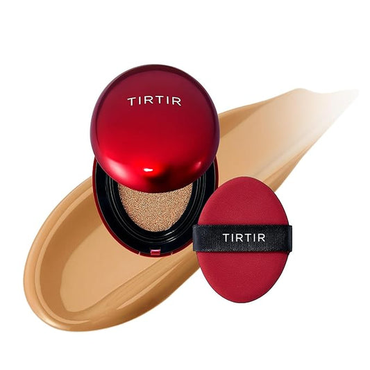 [*Mini Size*] TIRTIR Mask Fit Red Cushion Foundation | Full coverage, Weightless, Skin fit, Satin Glow Finish, Korean Makeup, beauty, Tattoo cover up, Buildable (#31N French Beige, 0.15 Fl Oz)-VivaGrace Women