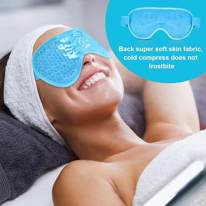 ONLYSKY BEAUTY Cold Eye Mask Cooling Gel Eye-Mask for Dry Eyes, Eye relax and Pressure Release as Gift for women (Blue)-VivaGrace Women